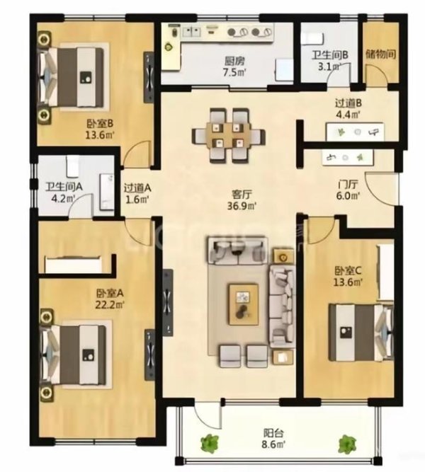 金景配资 6个三居室的标杆户型，你认同不？